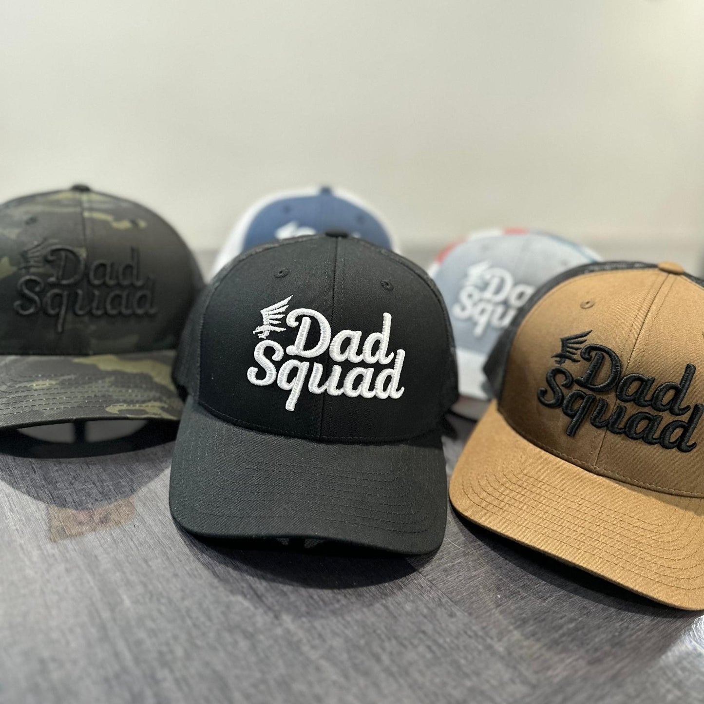 Dad Squad Mid Rise Trucker Cap - Black