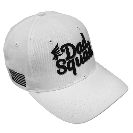 Dad Squad Classic Casual Structured Hat - White