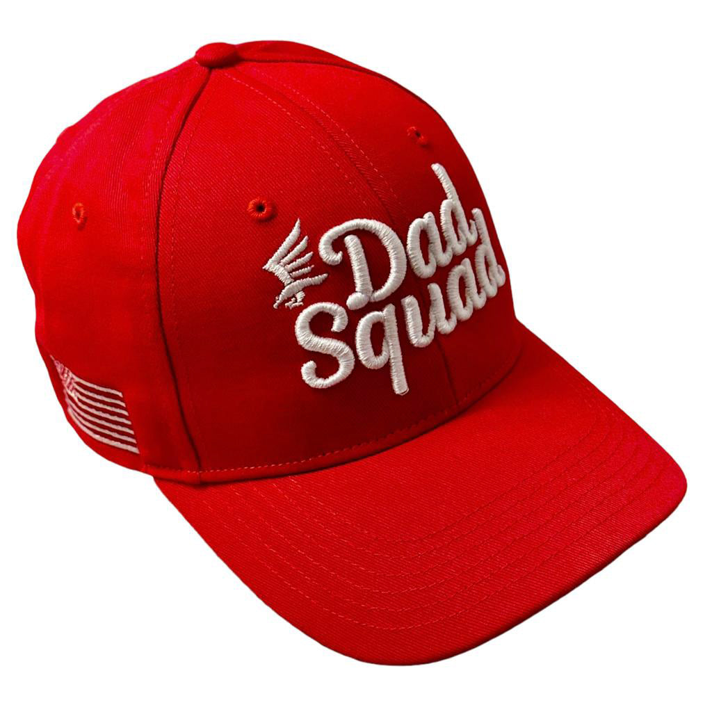 Dad Squad Classic Casual Structured Cap - Red