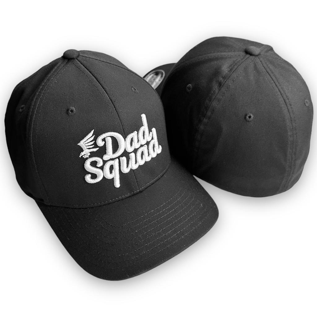 Dad Squad Mid Rise Flexfit® Cap - Black/White