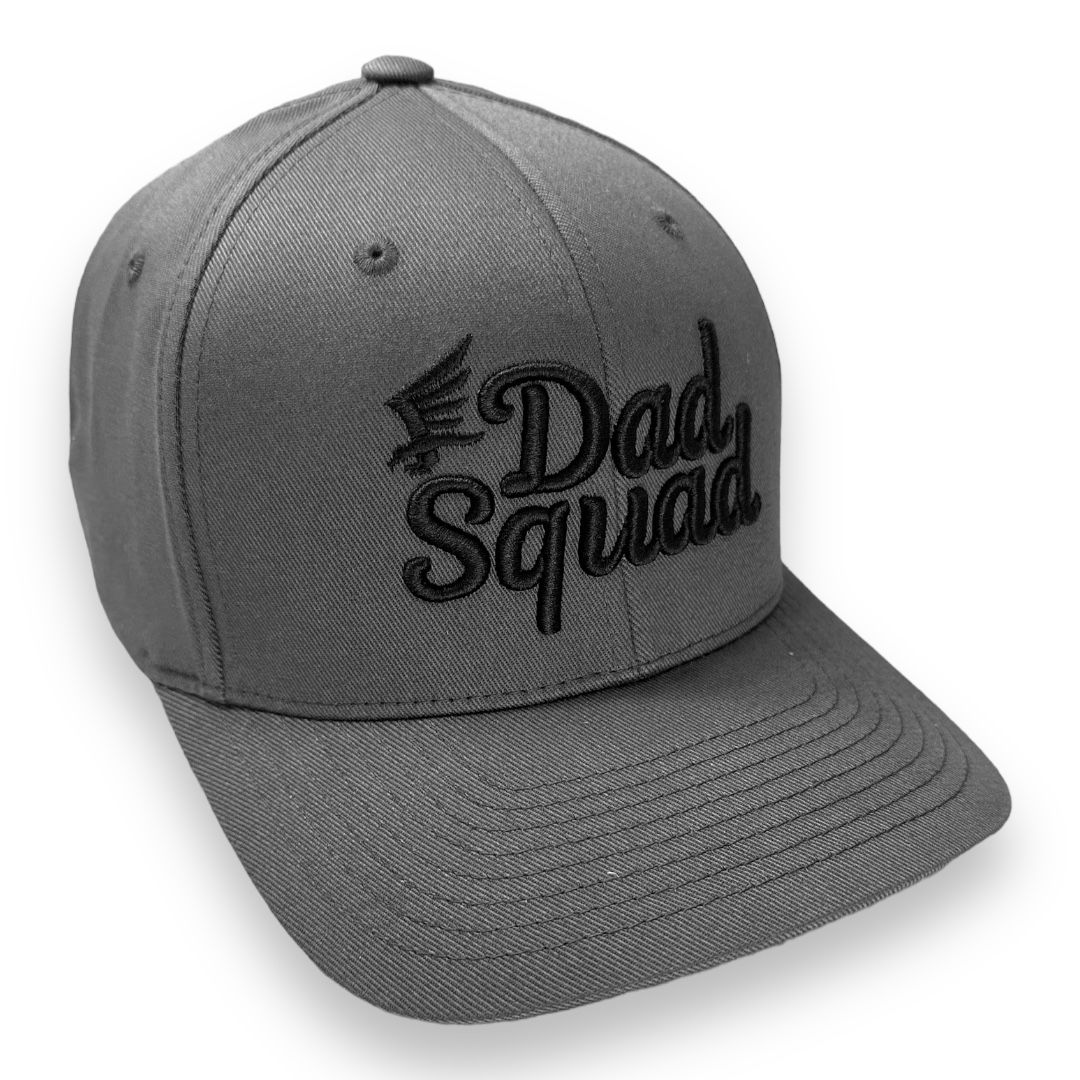 Dad Squad Mid Rise Flexfit® Cap - Charcoal/Black