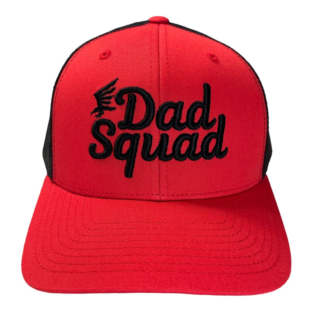 Dad Squad Mid Rise Trucker Cap - Red