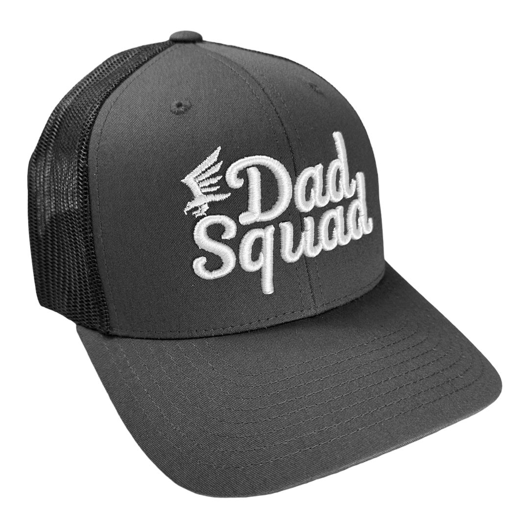 Dad Squad Mid Rise Trucker Cap - Charcoal
